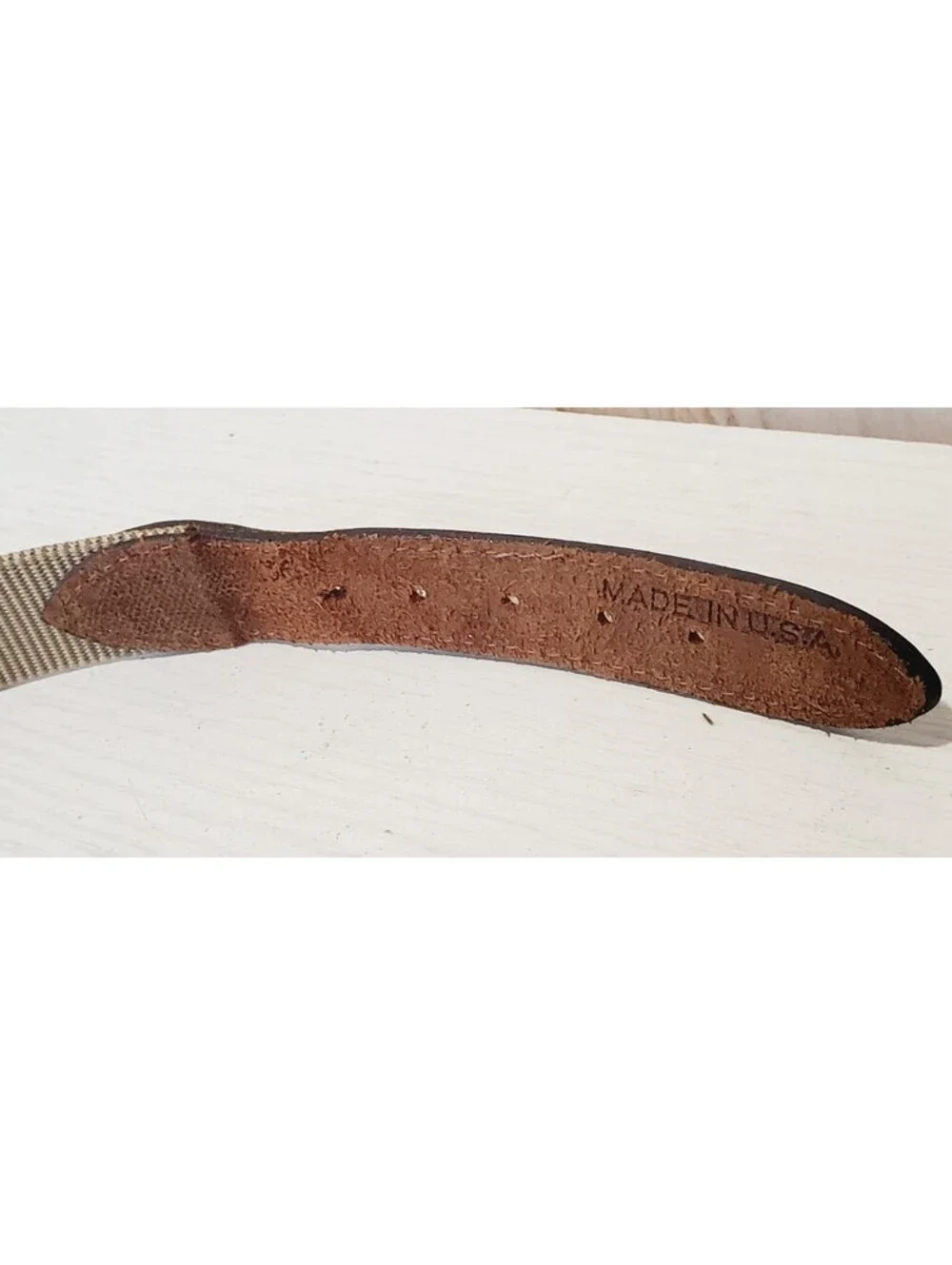 Orvis Leather And Nylon Belt USA Made Mens Size 36 Outdoors
